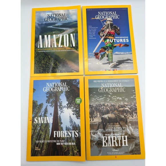 National Geographic Other - National Geographic Nature Conservation Bundle 4 Special Issues Posters